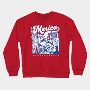 Merica USA American Monuments Crewneck Sweatshirt